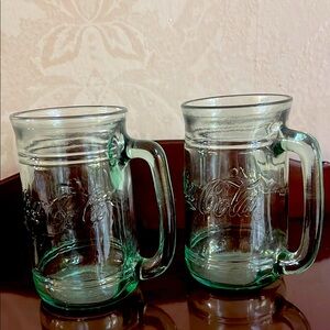 Coca Cola Glass Mugs - Green